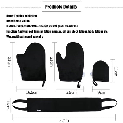 Exfoliating Tanning Mitt Self Applicator for Body Cream & Lotion Application Soft Velvet Cloth Back & Leg Use