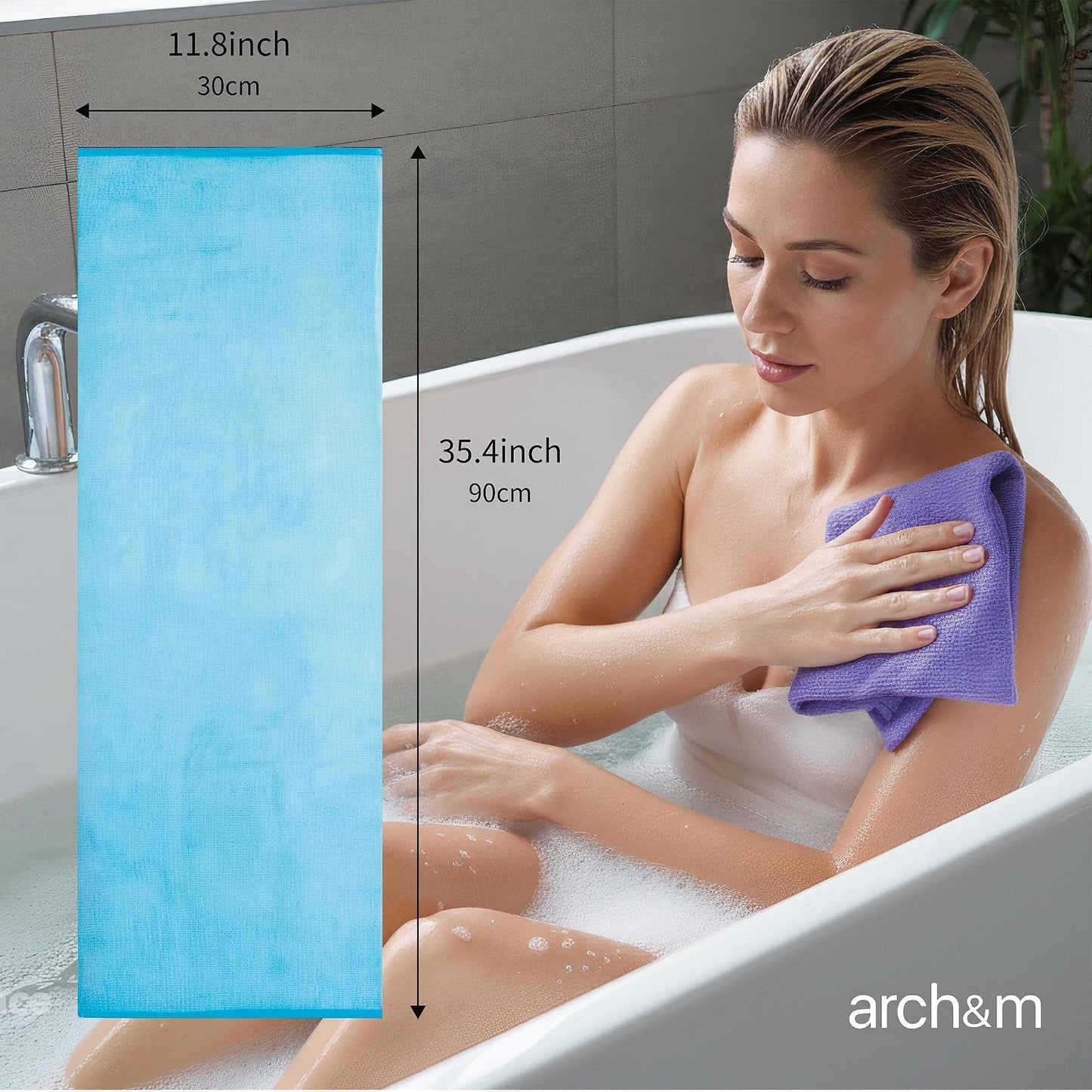 Exfoliating Washcloth & Shower Body Scrubber, 3 Pack | Japanese Washcloth, Korean Back Scrubber Towel, All Skin Type Daily Use in Shower, Textured Nylon, Smoother Skin, Quick-Dry
