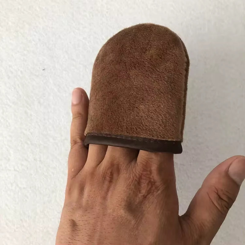 Exfoliating Tanning Mitt Self Applicator for Body Cream & Lotion Application Soft Velvet Cloth Back & Leg Use
