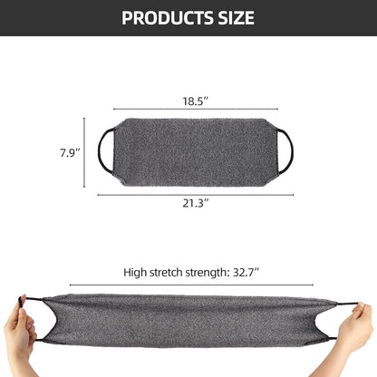 2Pcs Exfoliating Back Scrubber with Handles Body Scrubber Towel for Shower Nylon Back Exfoliator Washcloth Washer for Men Women (Gray)