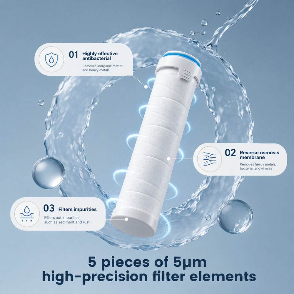 Velansi shower head with a full year of replacement cartridges