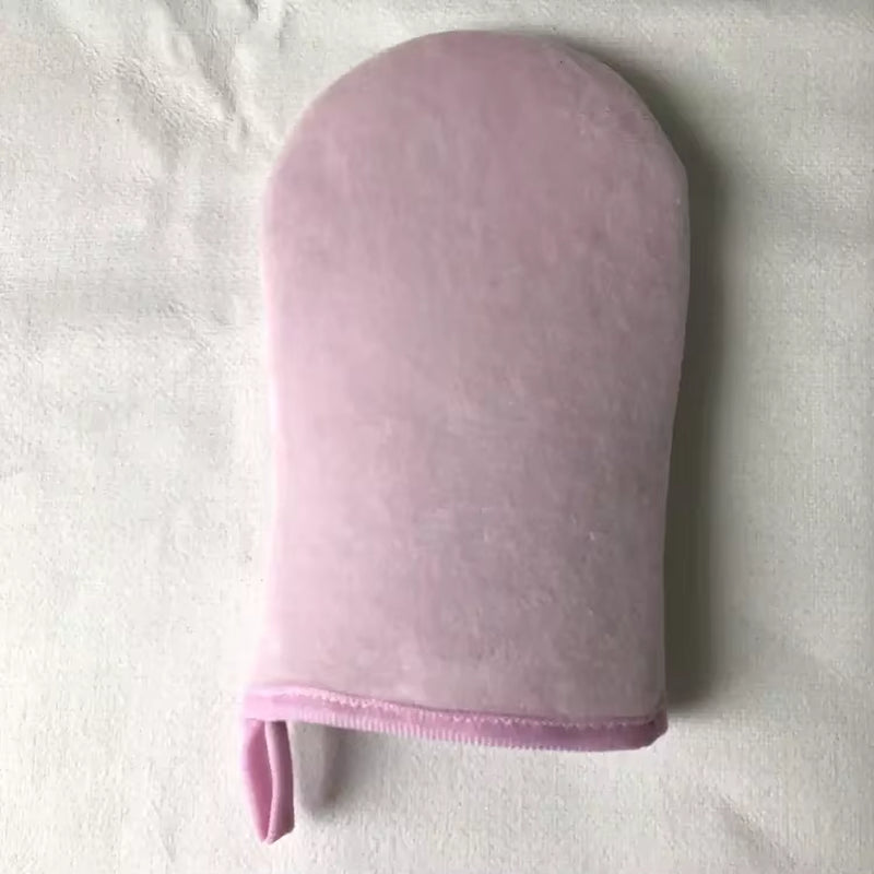 Exfoliating Tanning Mitt Self Applicator for Body Cream & Lotion Application Soft Velvet Cloth Back & Leg Use