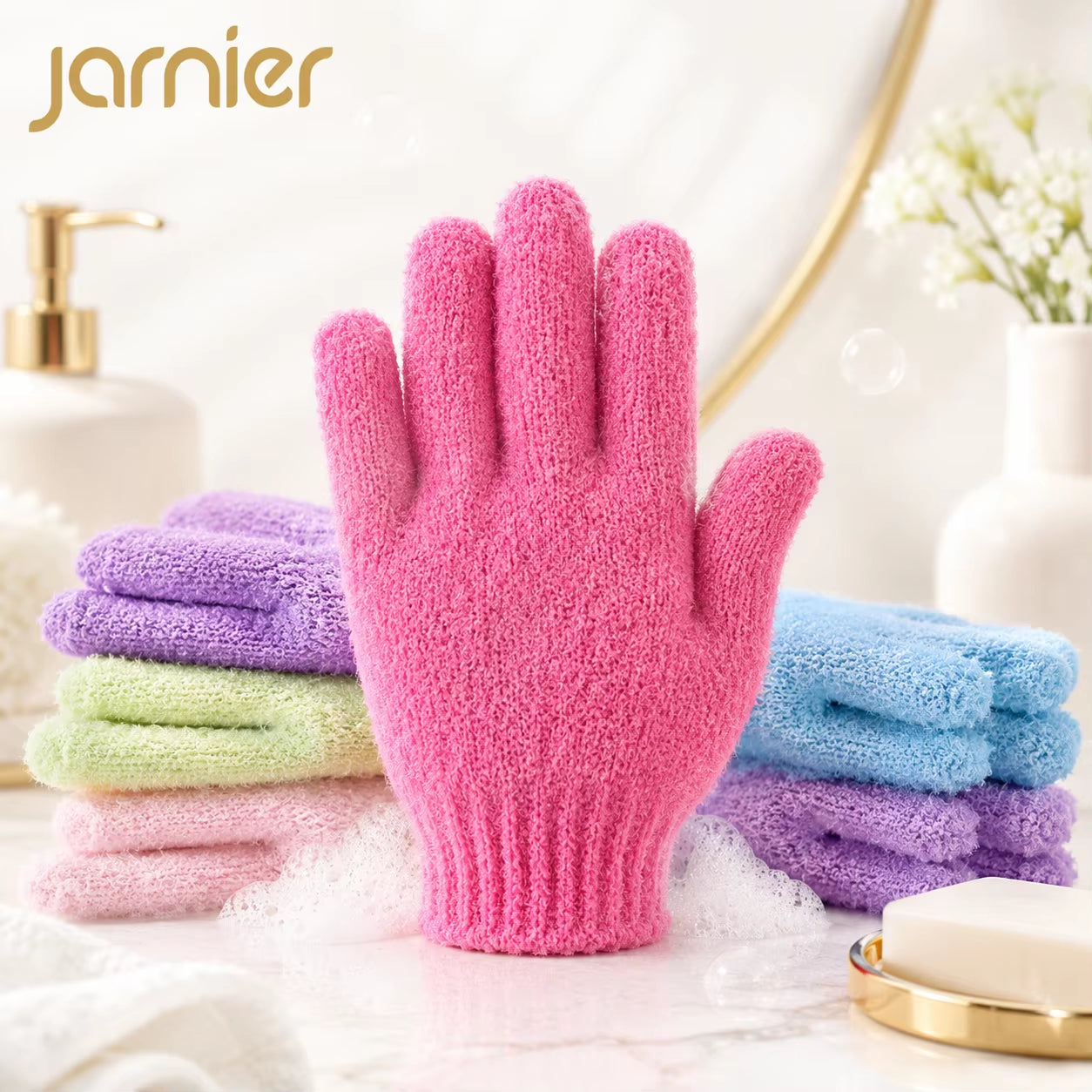 Wholesale Nylon Hemp Jute Single Color Bath Gloves Mitts Exfoliate Exfoliating Glove Remove Dead Skin Bath Scrubber Cloths Belt