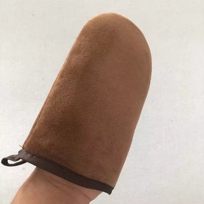 Exfoliating Tanning Mitt Self Applicator for Body Cream & Lotion Application Soft Velvet Cloth Back & Leg Use