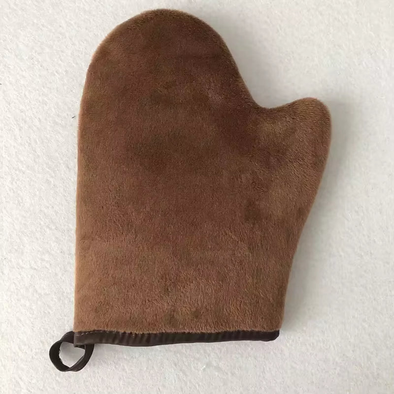 Exfoliating Tanning Mitt Self Applicator for Body Cream & Lotion Application Soft Velvet Cloth Back & Leg Use