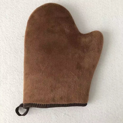 Exfoliating Tanning Mitt Self Applicator for Body Cream & Lotion Application Soft Velvet Cloth Back & Leg Use